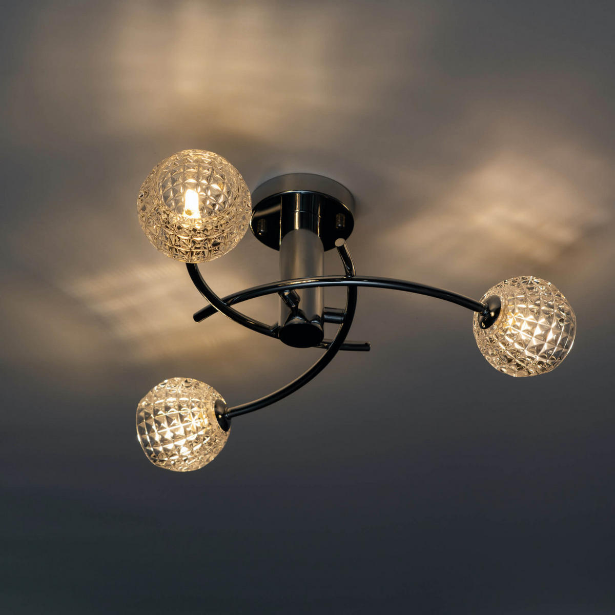 DECKENLEUCHTE Salvati, Silber/Chrom, 23.5cm - Chromfarben, Glas (23/60/23.5cm) - KOSILUM