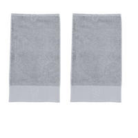 GÄSTEHANDTÜCHER Black Line Stone Skull silber 2er Set - Hellgrau, Textil (30/50cm) - done