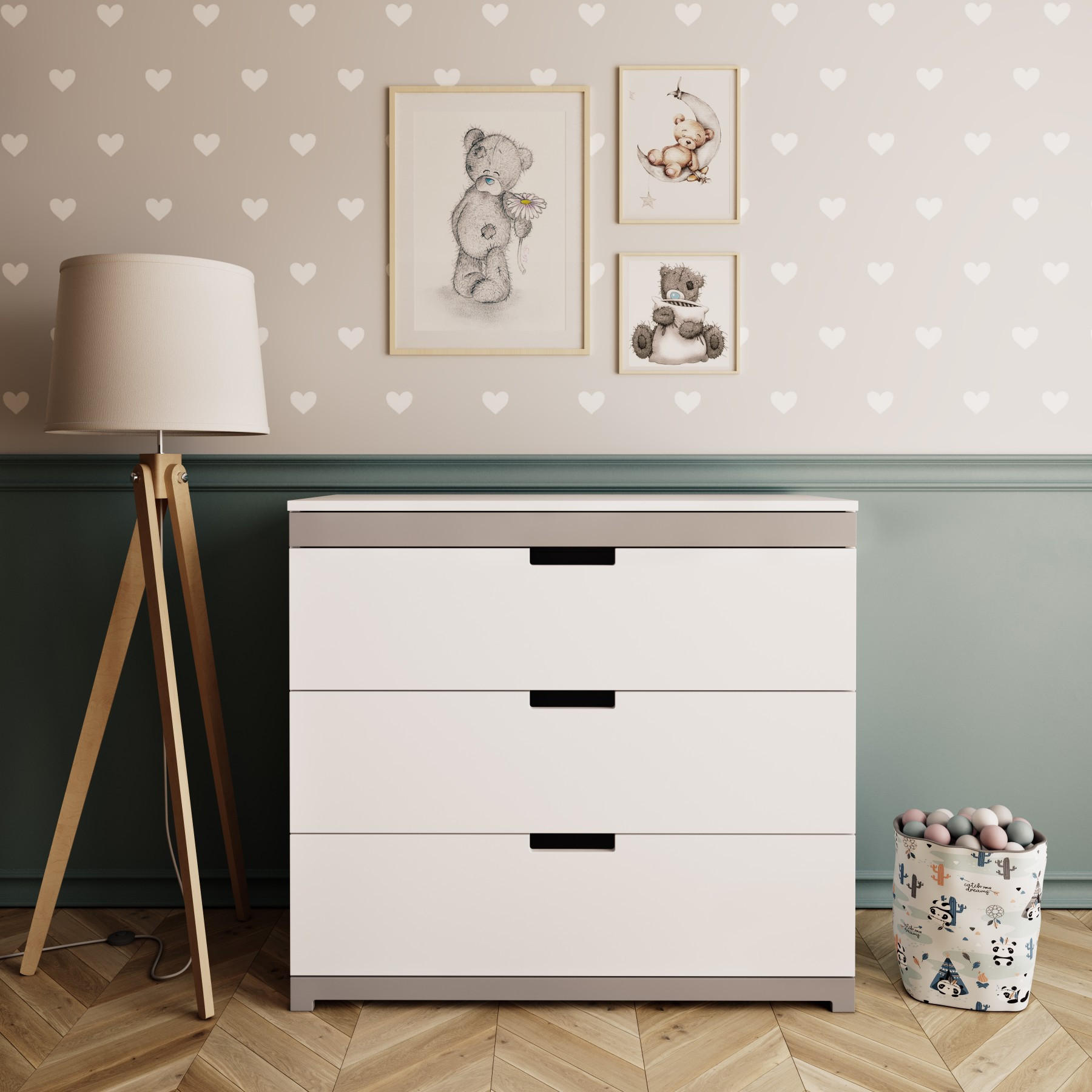 KOMMODE TOMI Weiß 100/90/45 - Weiß, Holzwerkstoff (100/90/45cm) - RAUMHIRSCH FURNITURE