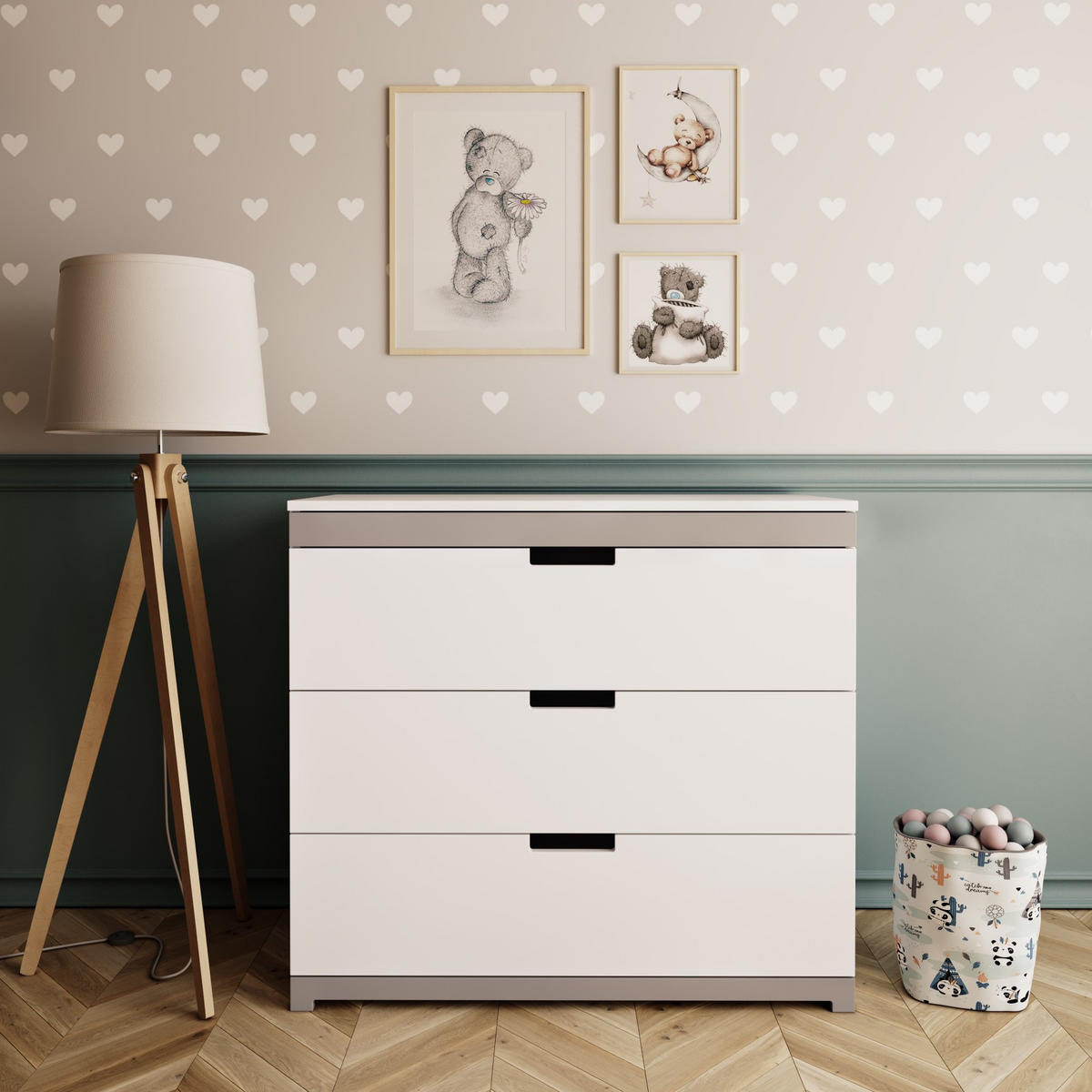 KOMMODE TOMI Weiß 100/90/45 - Weiß, Holzwerkstoff (100/90/45cm) - RAUMHIRSCH FURNITURE