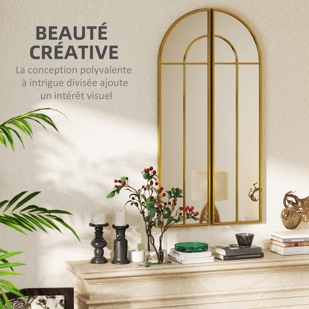 WANDSPIEGEL DE-14292 Bogenform 30x120 cm Gold - Goldfarben, Glas (30/120/3cm) - ComfortXL