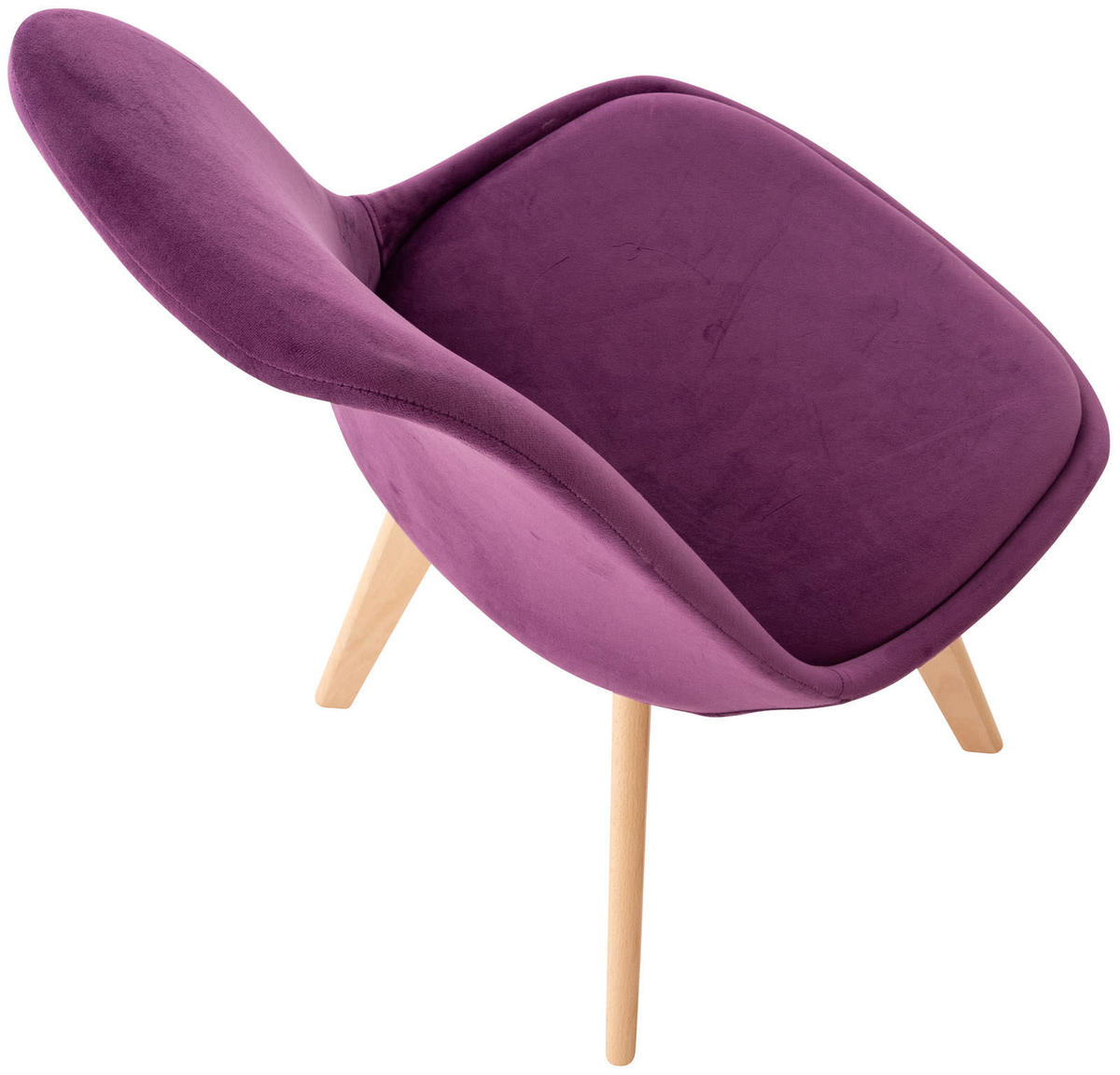 STUHL 4er Set Samt lila - Eukalyptusholzfarben/Lila, Holz/Textil (49/83/50cm) - CLP