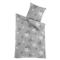 BETTWÄSCHE 135x200 Renforce Baumwolle Bettbezug Grau Sterne - Grau, Textil (135/200cm) - Carpe Sonno