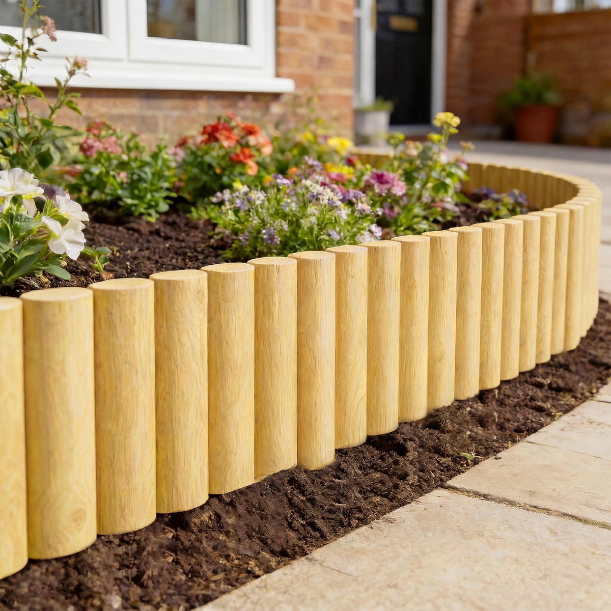 GARTENZAUN Tannenholz Naturholz - Naturfarben, Holz (2.7/30cm) - Outsunny