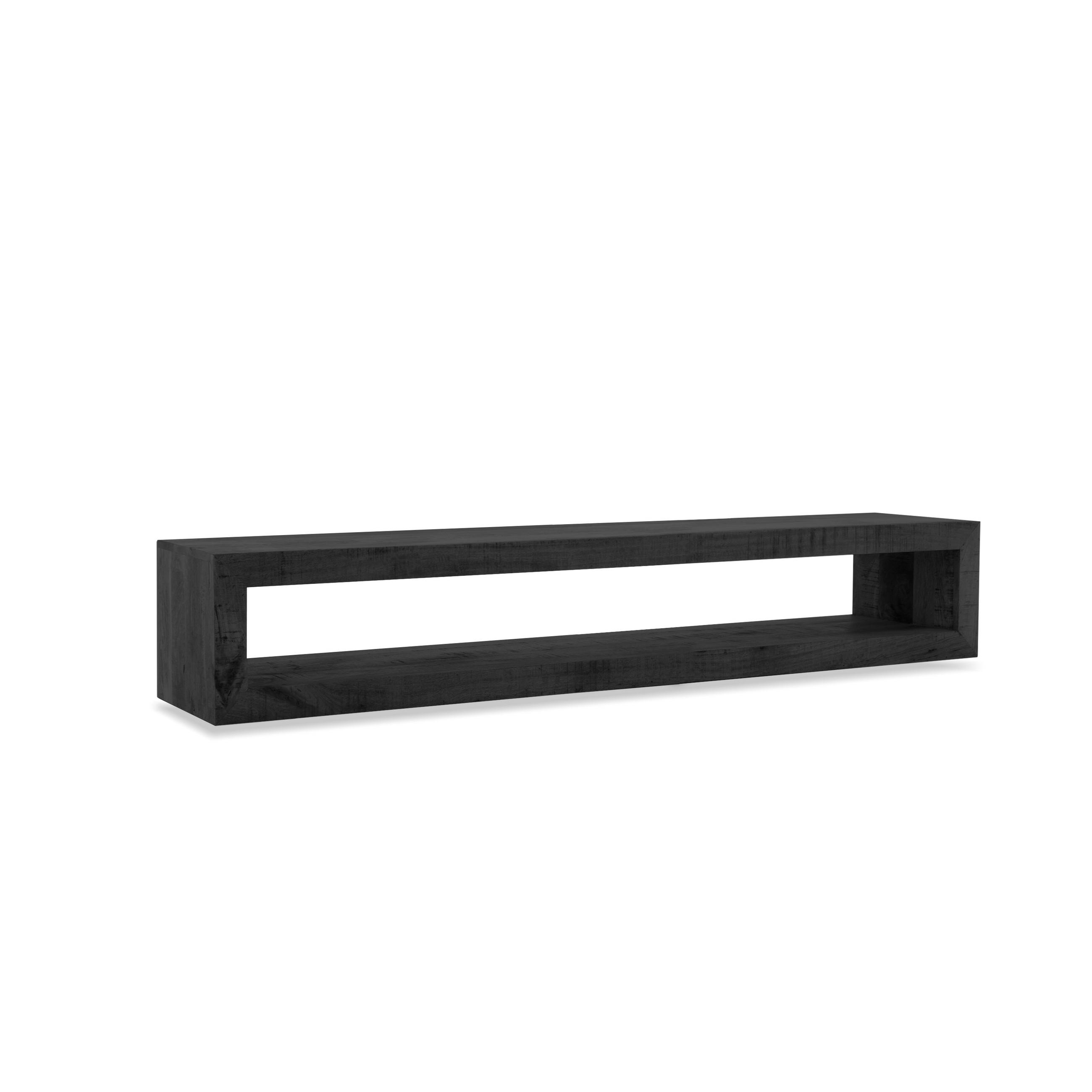 TV Hängeboard Mangoholz 160 cm / 35 cm Schwarz - Schwarz, Holz (160/30/35cm) - Villa Möbel