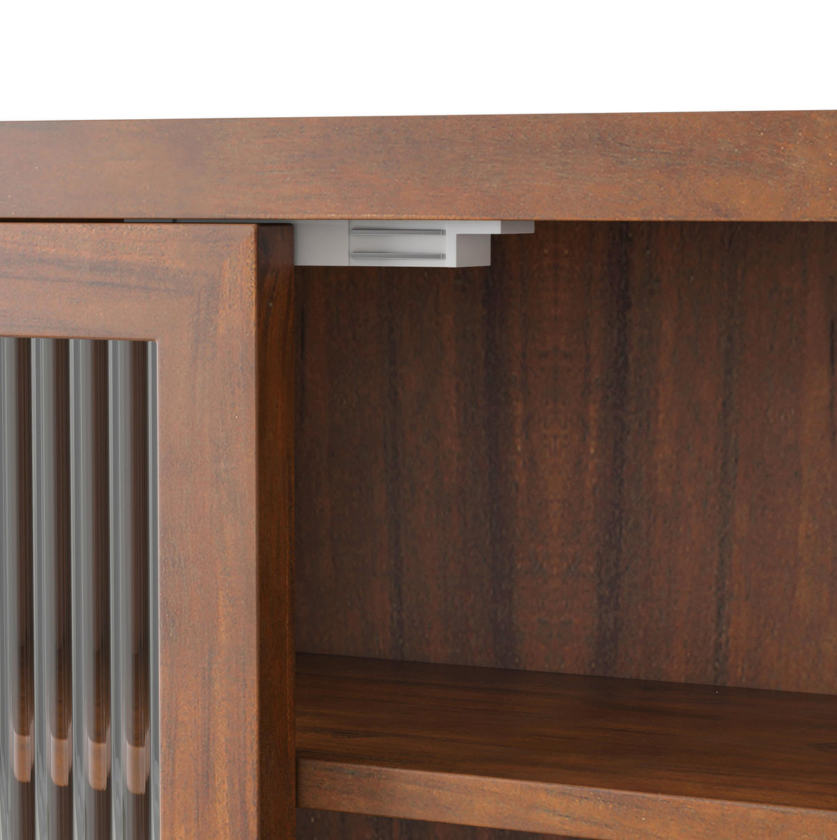 KÜCHENOBERSCHRANK 63x18x60cm in Braun aus Massivholz & Glas,wandmontiert - Braun, Holzwerkstoff (63/60/18cm) - Modfu