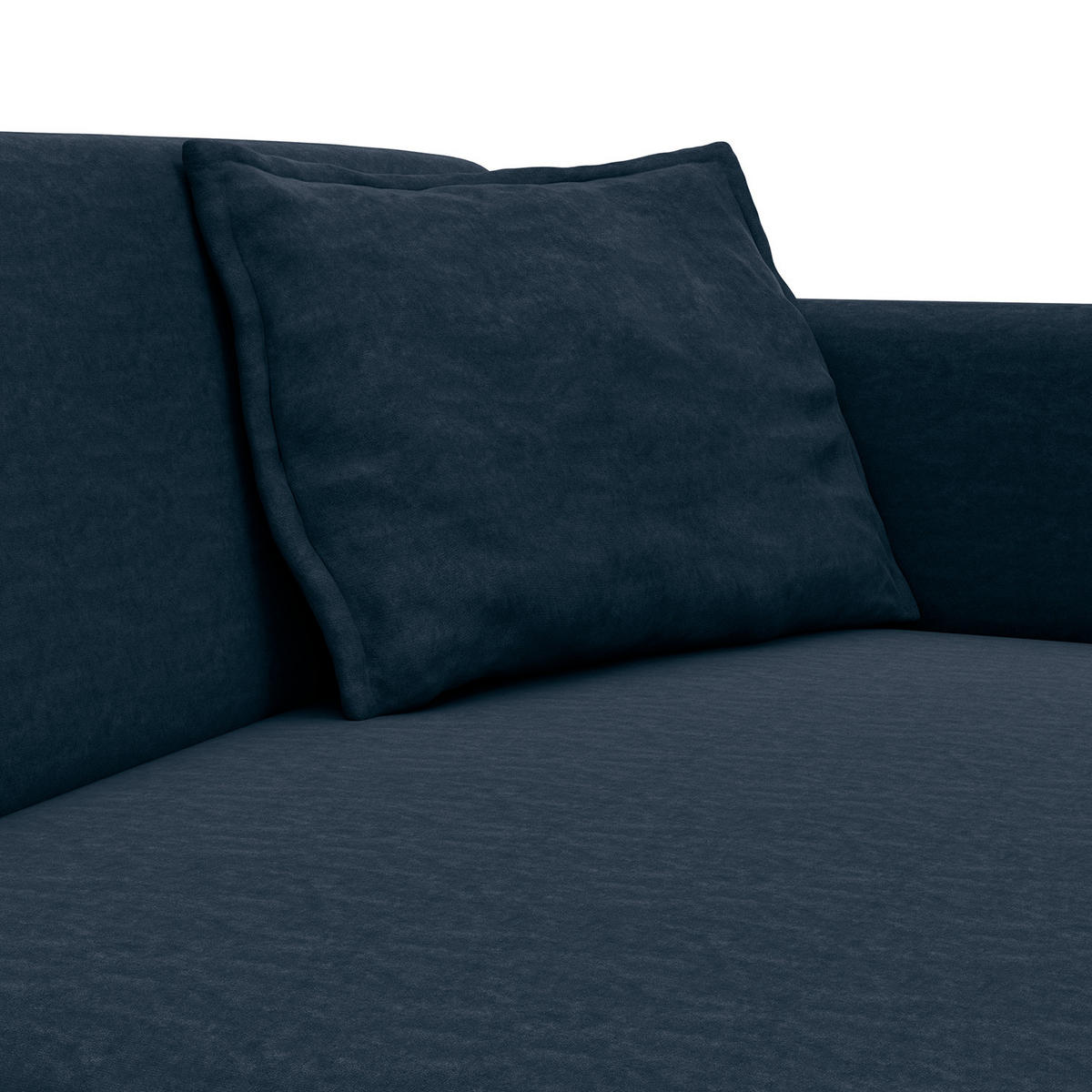 ECKSOFA mit Longchair - Blau/Schwarz, Kunststoff/Textil (290/183cm) - home24