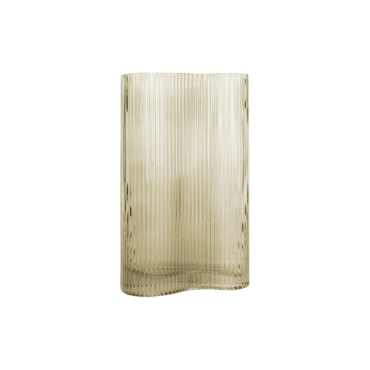 VASE Allure Wave Grün 9.5/9.5/27 cm - Grün, Glas (27cm) - Present Time