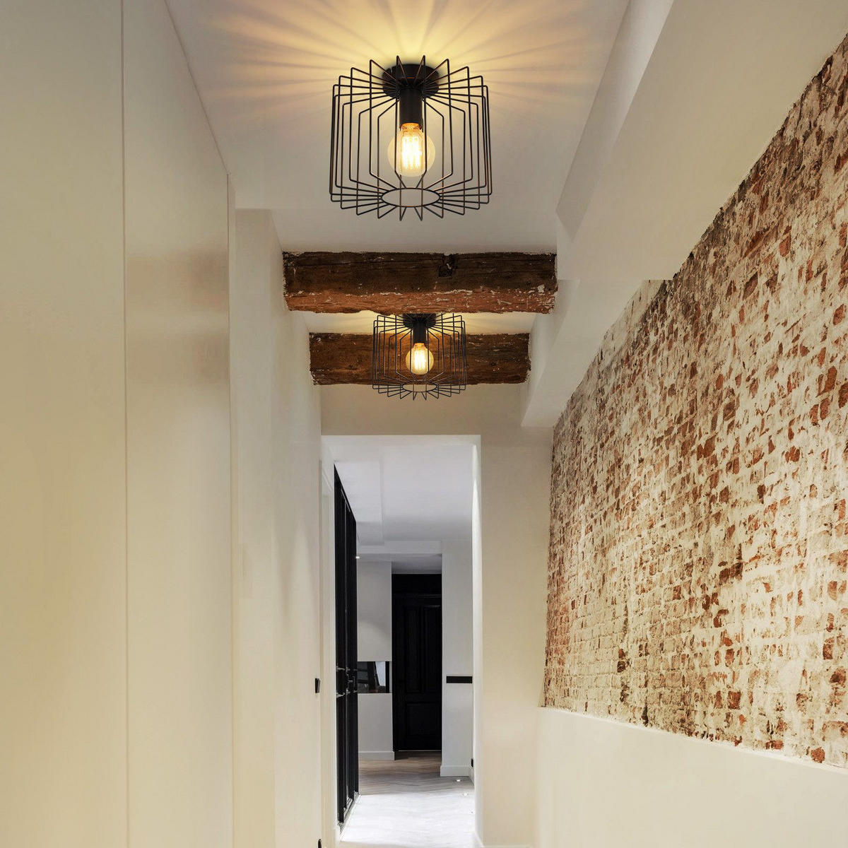 DECKENLEUCHTE Marez 27/27/22.5 cm - Schwarz, Metall (27/27/22.5cm) - Nettlife