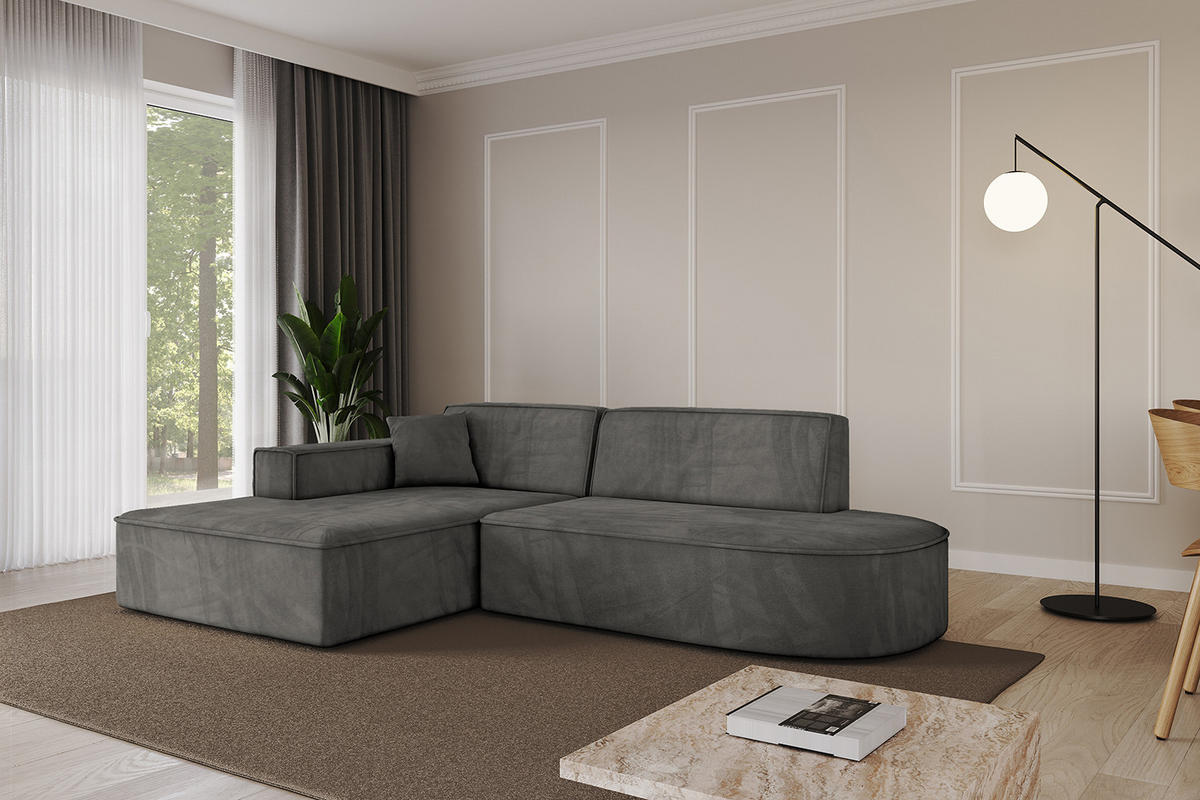 ECKSOFA Ottomane Links IREA-L1-v4 - 234x171x79 cm Ecru - Anthrazit, Holzwerkstoff/Textil (234/171cm) - ALTDECOR