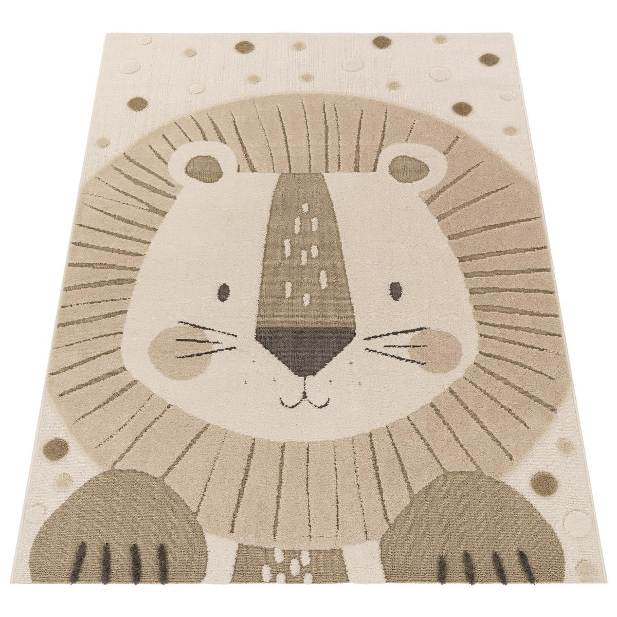 KINDERTEPPICH Löwe Kinderzimmer schmutzabweisend Beige Rechteckig 160x220 - Beige, Textil (160/220cm) - KADIMA DESIGN