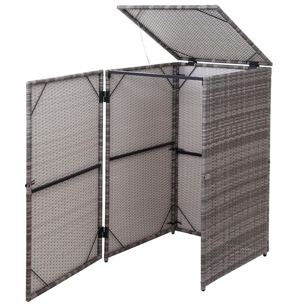MÜLLTONNENVERKLEIDUNG 120L Grau - Grau, Kunststoff (65/110/66cm) - MCW