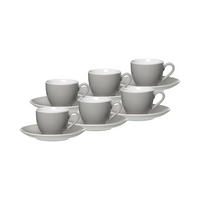 ESPRESSOTASSEN UND -UNTERTASSEN Doppio Grau 80 ml 6er Set - Grau, Keramik (12/7/12cm) - Ritzenhoff Breker