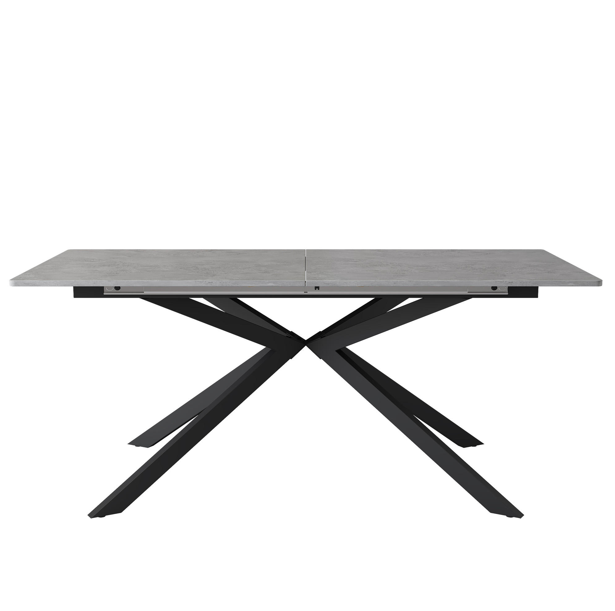 ESSTISCH ausziehbar 150/180 x 70 cm MDF Schwarz/Grau - Schwarz, Metall (180/70/75.5cm) - Meubliv