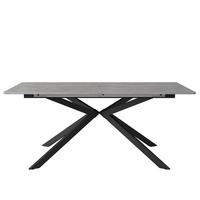 ESSTISCH ausziehbar 150/180 x 70 cm MDF Schwarz/Grau - Schwarz, Metall (180/70/75.5cm) - Meubliv
