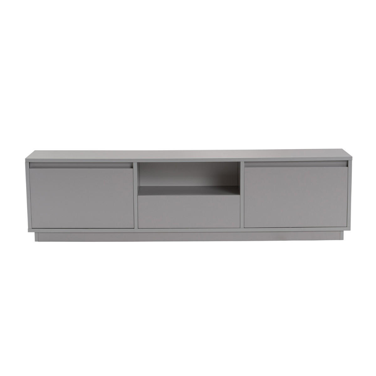 TV-MÖBEL mit 3 klappbaren türen und 1 offenem fach - vanguard 160/29,5/42 cm - Grau, Holzwerkstoff (29.5/42/160cm) - Calicosy