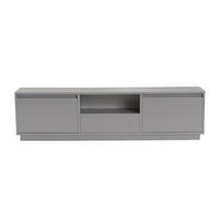 TV-MÖBEL mit 3 klappbaren türen und 1 offenem fach - vanguard 160/29,5/42 cm - Grau, Holzwerkstoff (29.5/42/160cm) - Calicosy