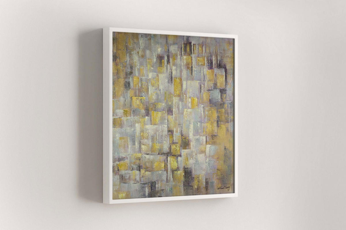 ACRYLBILD HANDGEMALT 80/80 cm - Gelb, Holz/Textil (80/80cm) - KUNSTLOFT