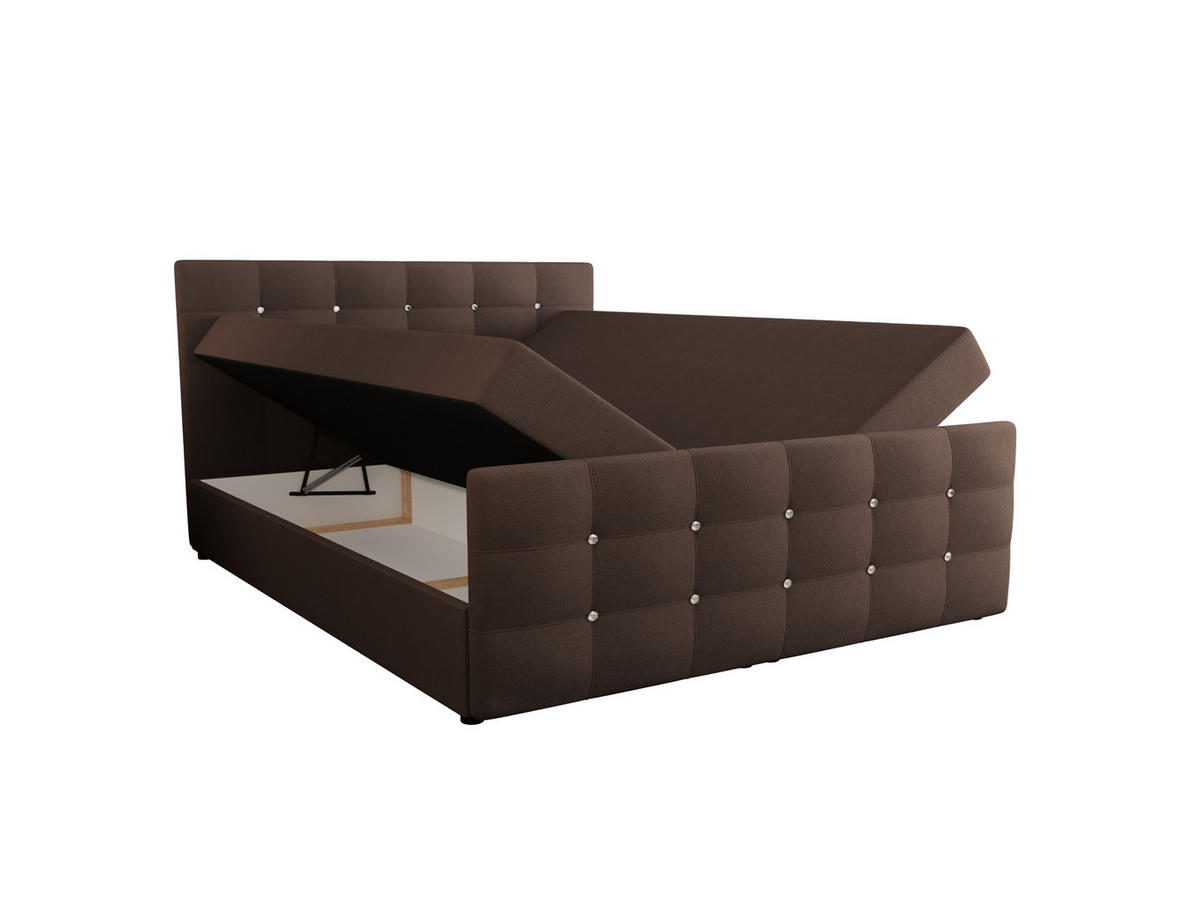 BOXBETT KLEO 180x200, mit Matratze H3 und Topper, Cosmic 800 - Dunkelbraun, Holz/Kunststoff (180/200cm) - Bedante
