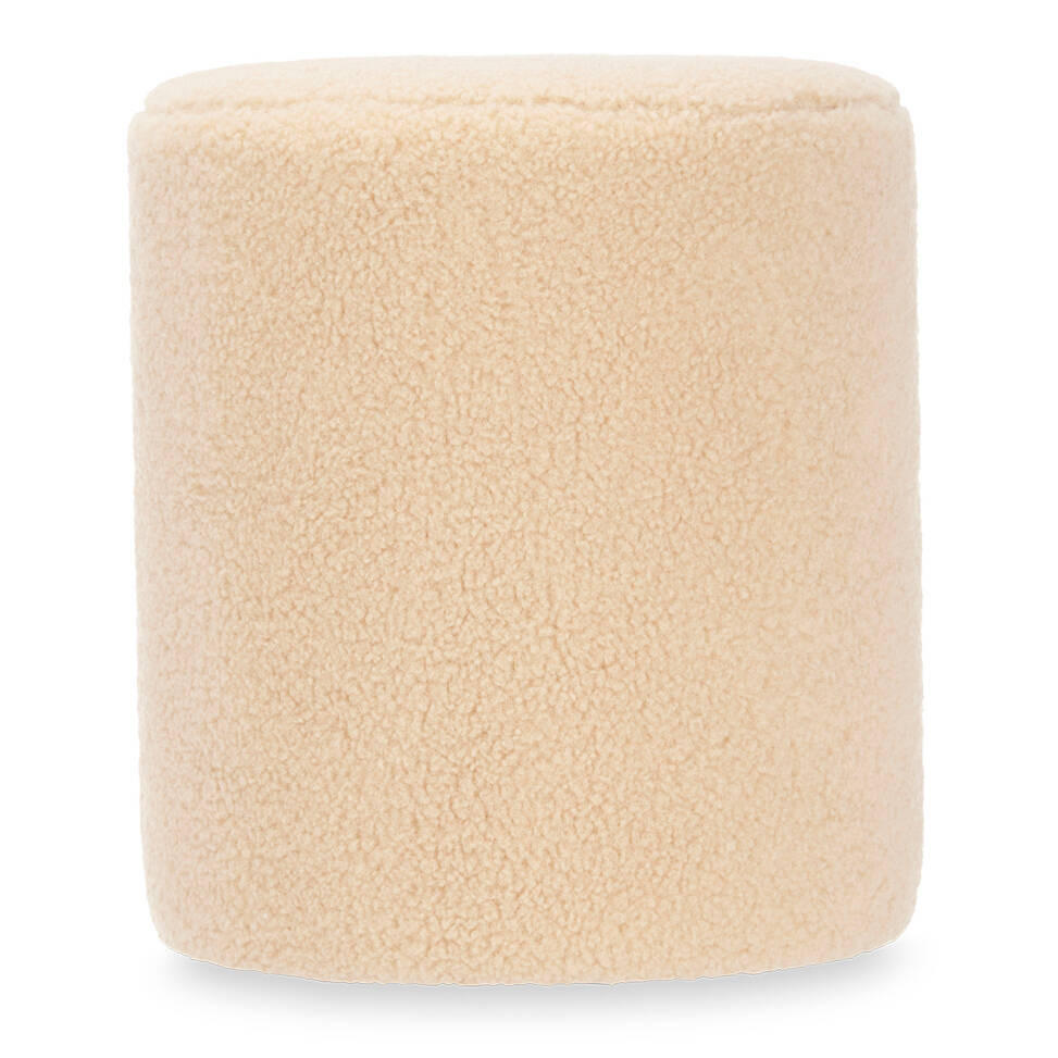 SITZHOCKER Teddy Ø 32 cm - Beige, Textil (32/36/32cm) - Giftdecor