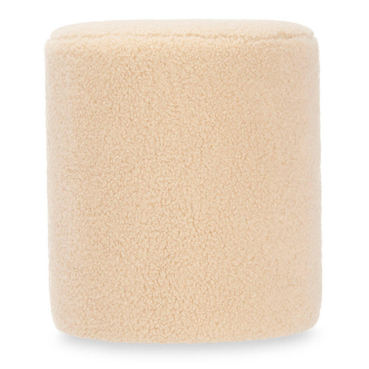 SITZHOCKER Teddy Ø 32 cm - Beige, Textil (32/36/32cm) - Giftdecor