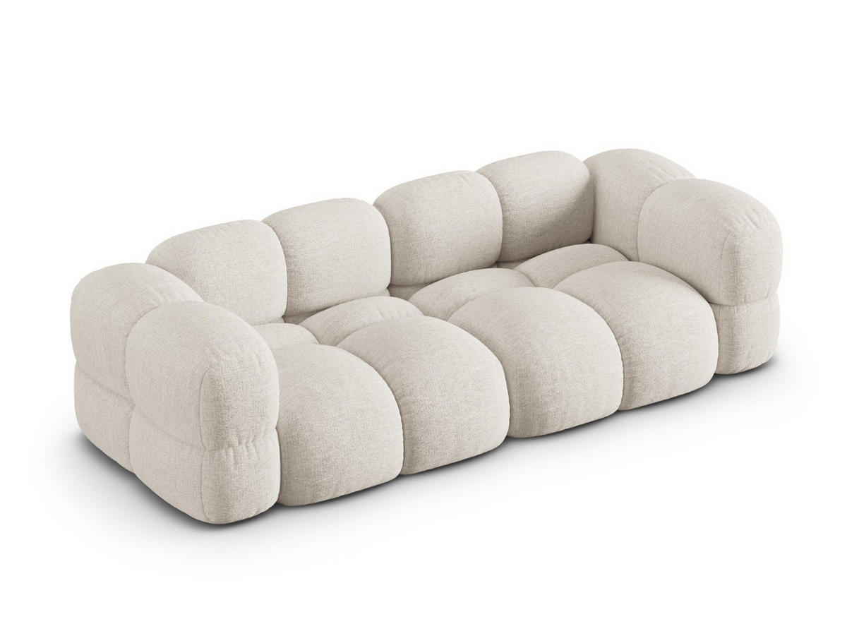 SOFA Loretto aus strukturiertem Stoff beige 4 Sitzplätze - Beige, Textil (100/68/250cm) - Cosmopolitan Design