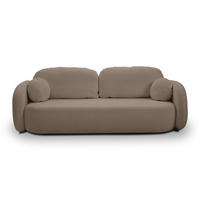 BETTSOFA AMICO Braun Bucle-Stoff mit Schlaffunktion - Braun, Holz (238/86.5/101cm) - MASSENO