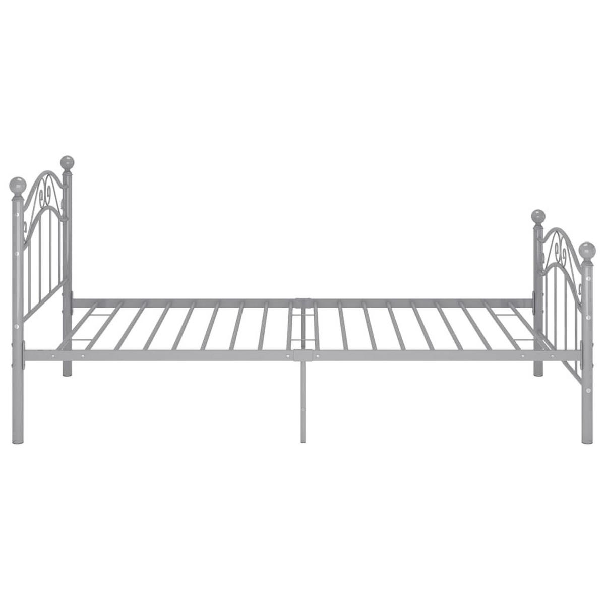 BETT Grau Metall 90x200 cm - Grau, Metall - furnicato