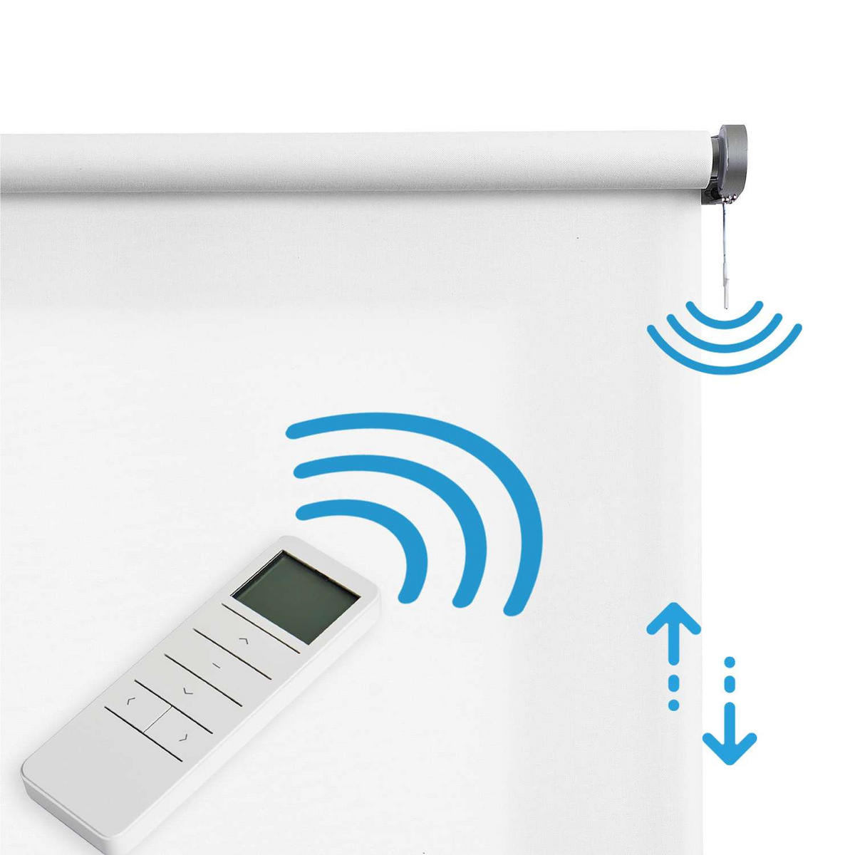 ROLLO motorisierte Weiß, 120 x 250 cm - Weiß, Kunststoff (120/250cm) - STORESDECO