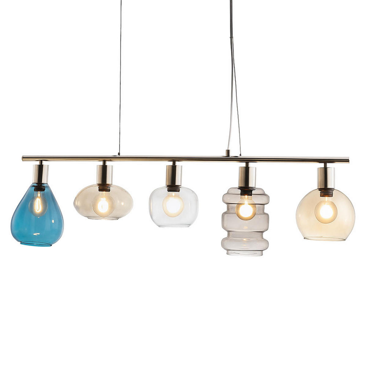 HÄNGELEUCHTE Pesaro Bunt Silber - Multicolor, Glas (13/80/150cm)