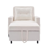 SCHLAFSESSEL DE-35012 3-in-1 mit USB und Getränkehaltern Weiß - Weiß, Metall (87/84/74cm) - ComfortXL