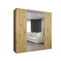 DREHTÜRENSCHRANK 202/200/52 4-türig - Kaschmir/Goldfarben, Holz (200/202/52cm) - MÖBEL KRYSPOL