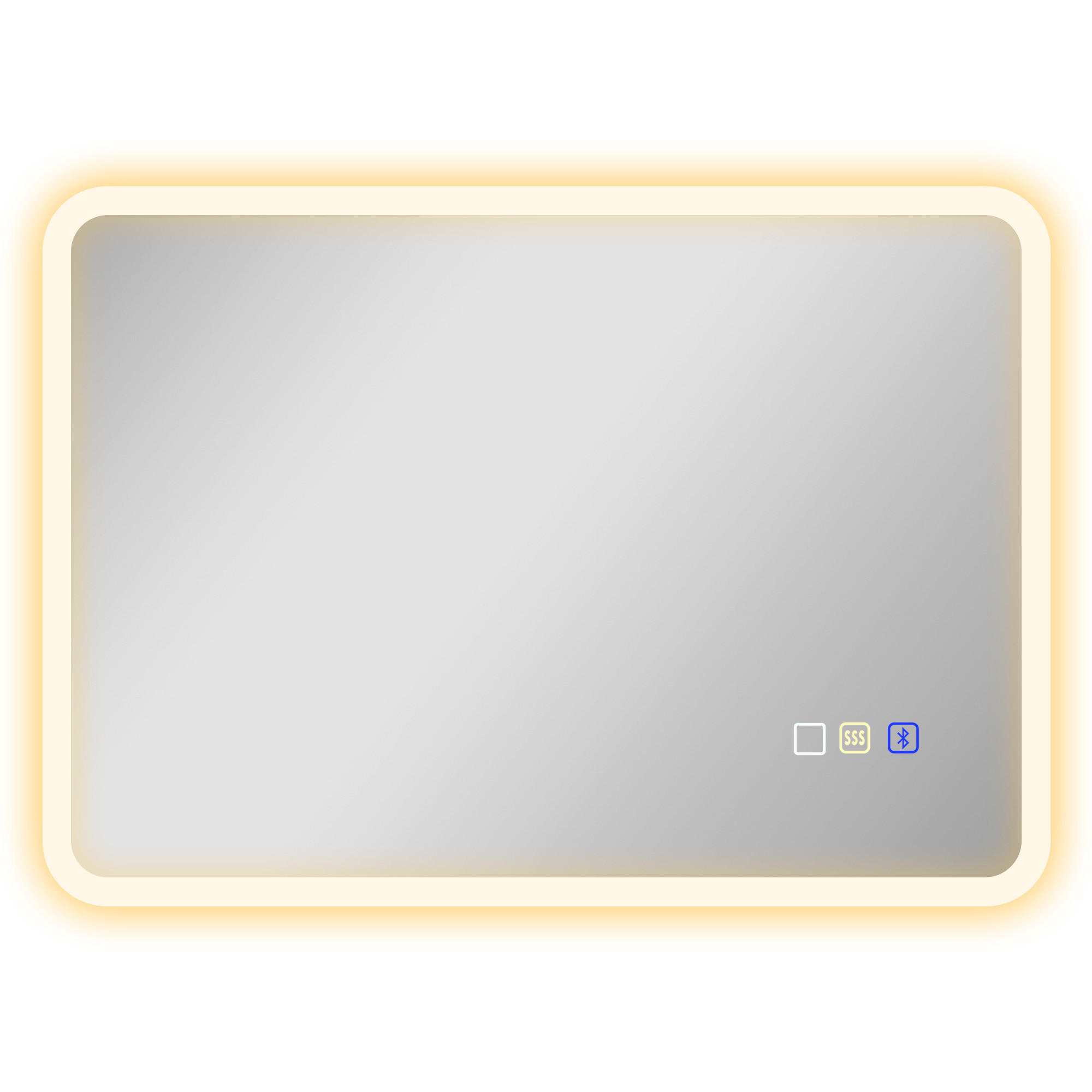 BADEZIMMERSPIEGEL DE-15174 50/70 cm mit Bluetooth und 3 LED-Farben Silber - Silberfarben, Glas (3.5/50/70cm) - ComfortXL