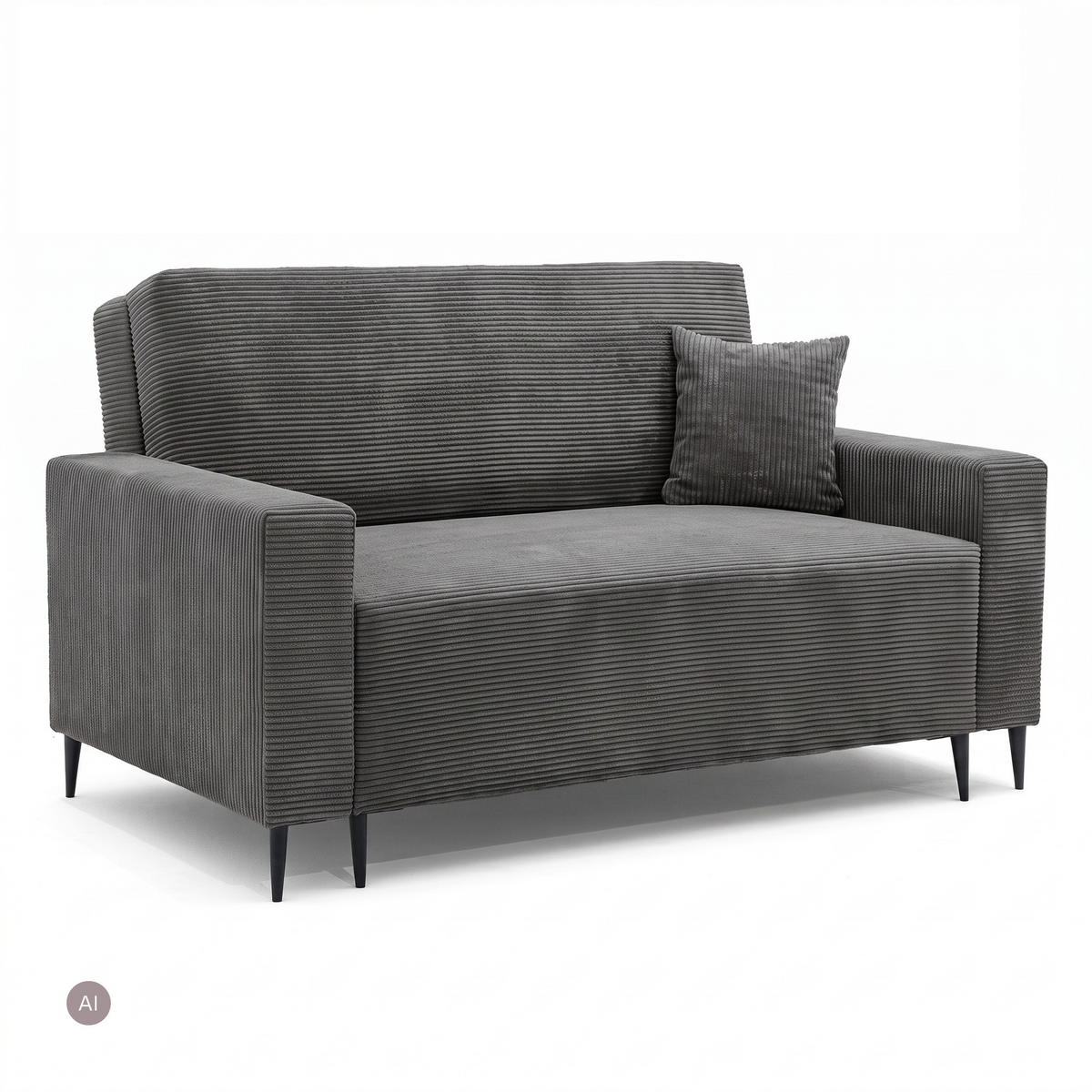 3-SITZER-SOFA EDEL mit Schlaffunktion und Bettkasten, Cordstoff Grau - Schwarz/Grau, Holz/Textil (165/94/100cm) - NACANAPA