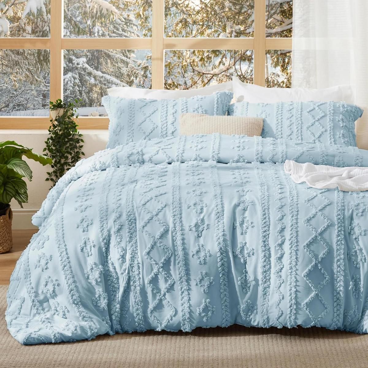 BETTBEZUG (230 x 230 cm) + zwei Kissenbezüge (51 x 76 cm) – Blau - Blau, Textil (230/230cm)