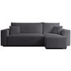 ECKSOFA Scarlo Dunkelgrau Bouclé-Bezug - Dunkelgrau/Schwarz, Kunststoff/Textil (244/145cm) - Selsey