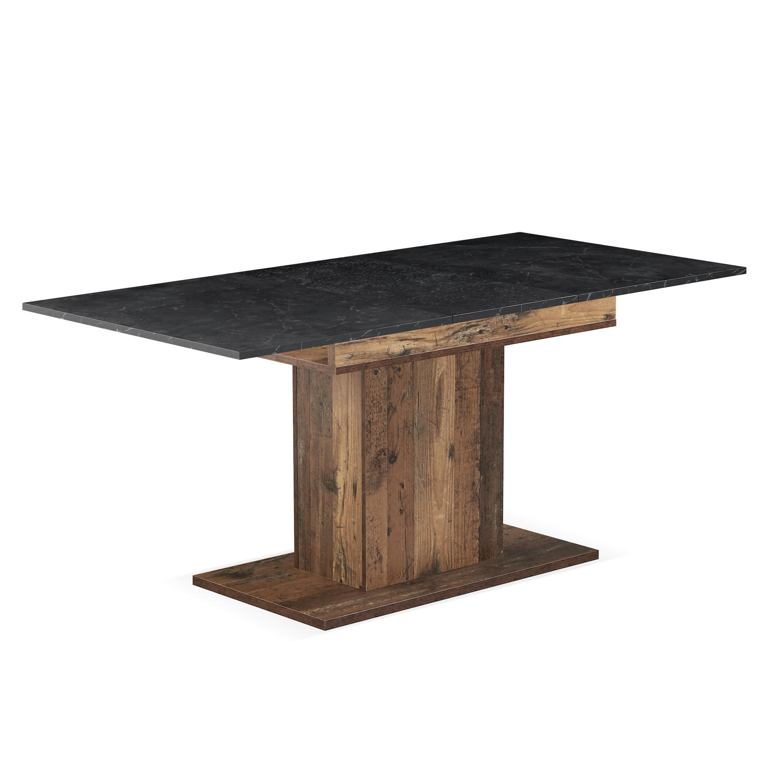 ESSTISCH BOSCO 120-160/80/76 cm - Anthrazit/Sonoma Eiche, Holzwerkstoff (80/120/76cm) - B&D Home