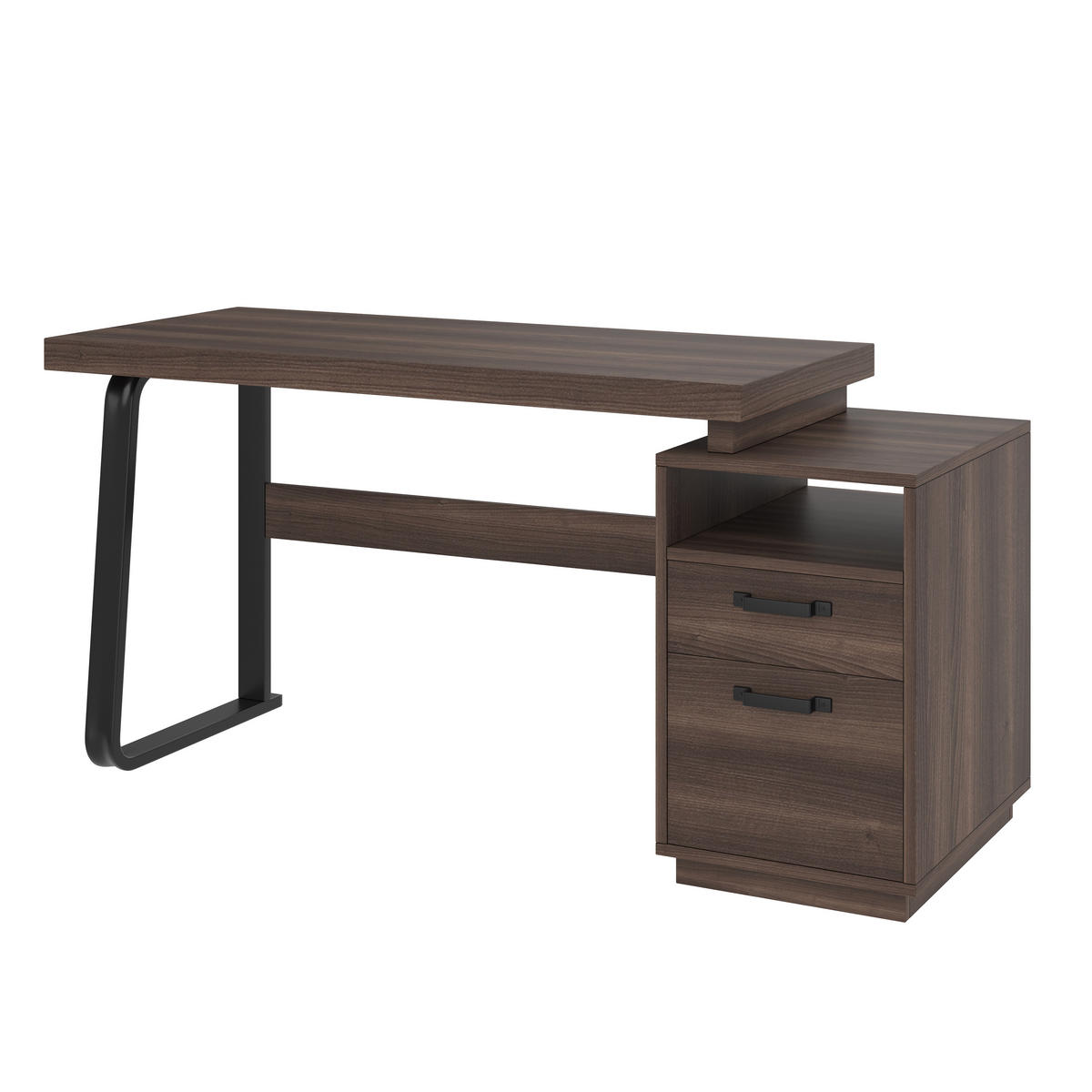 SCHREIBTISCH Braun 161/54/76 cm mit Schublade und offenem Fach - Braun, Holzwerkstoff (54/161/76.4cm) - PANGIVO