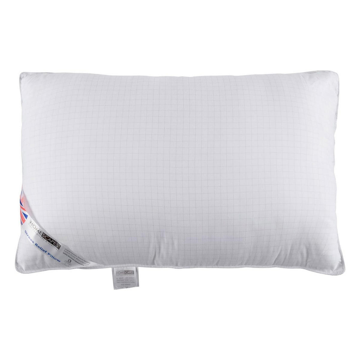 KOPFKISSEN extra prall, Anti-Stress mit Karbonfaser 48/74 cm - Weiß, Textil (48/74cm) - Homescapes
