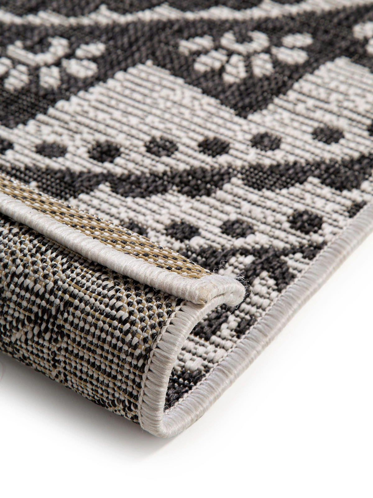 OUTDOORTEPPICH Cleo Weiß/Schwarz 120x170 cm - Weiß, Textil (120/170cm) - benuta Nest