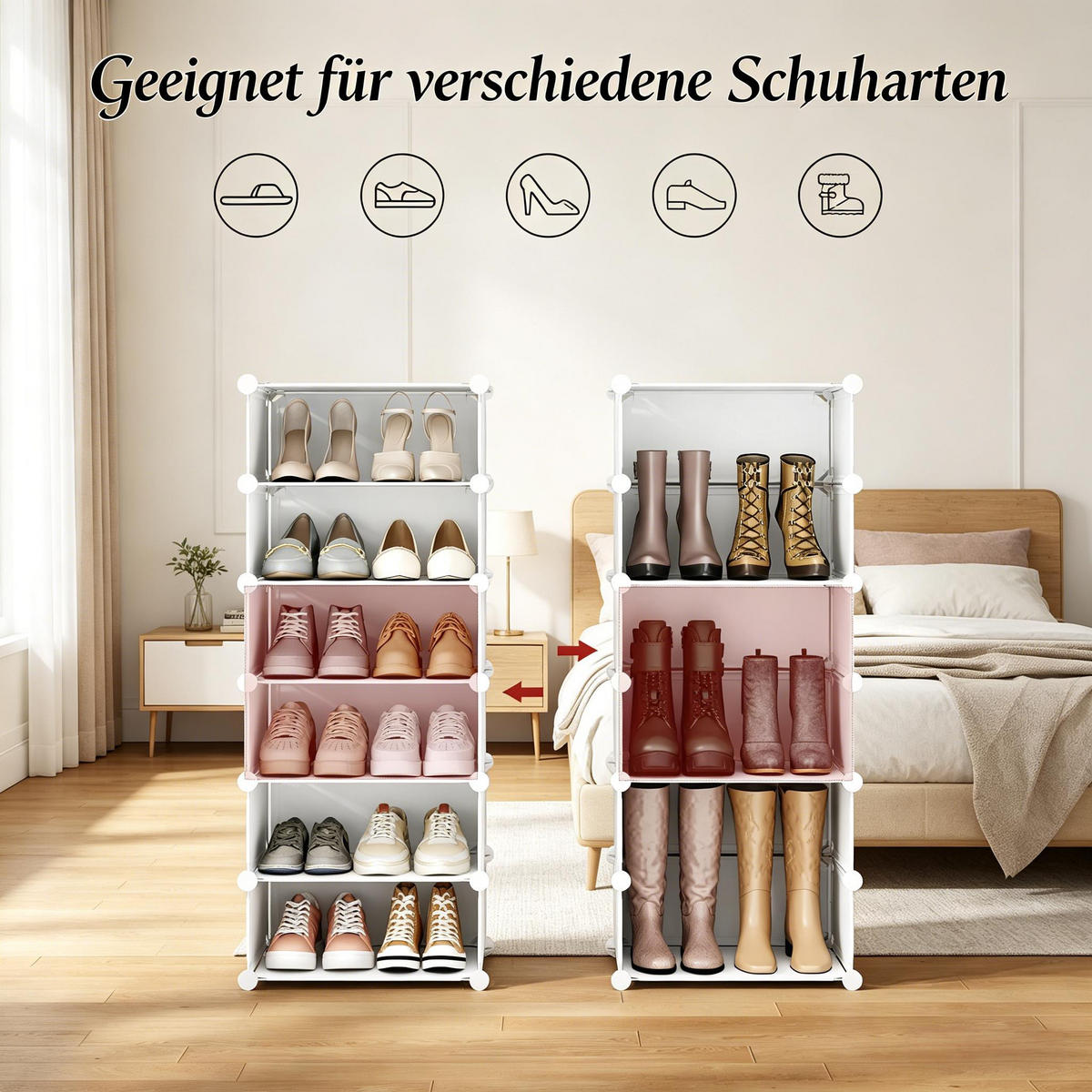 SCHUHREGAL Weiß 40/30/170 cm 10 Fächer - Weiß, Metall (40/170/30cm) - PANGIVO