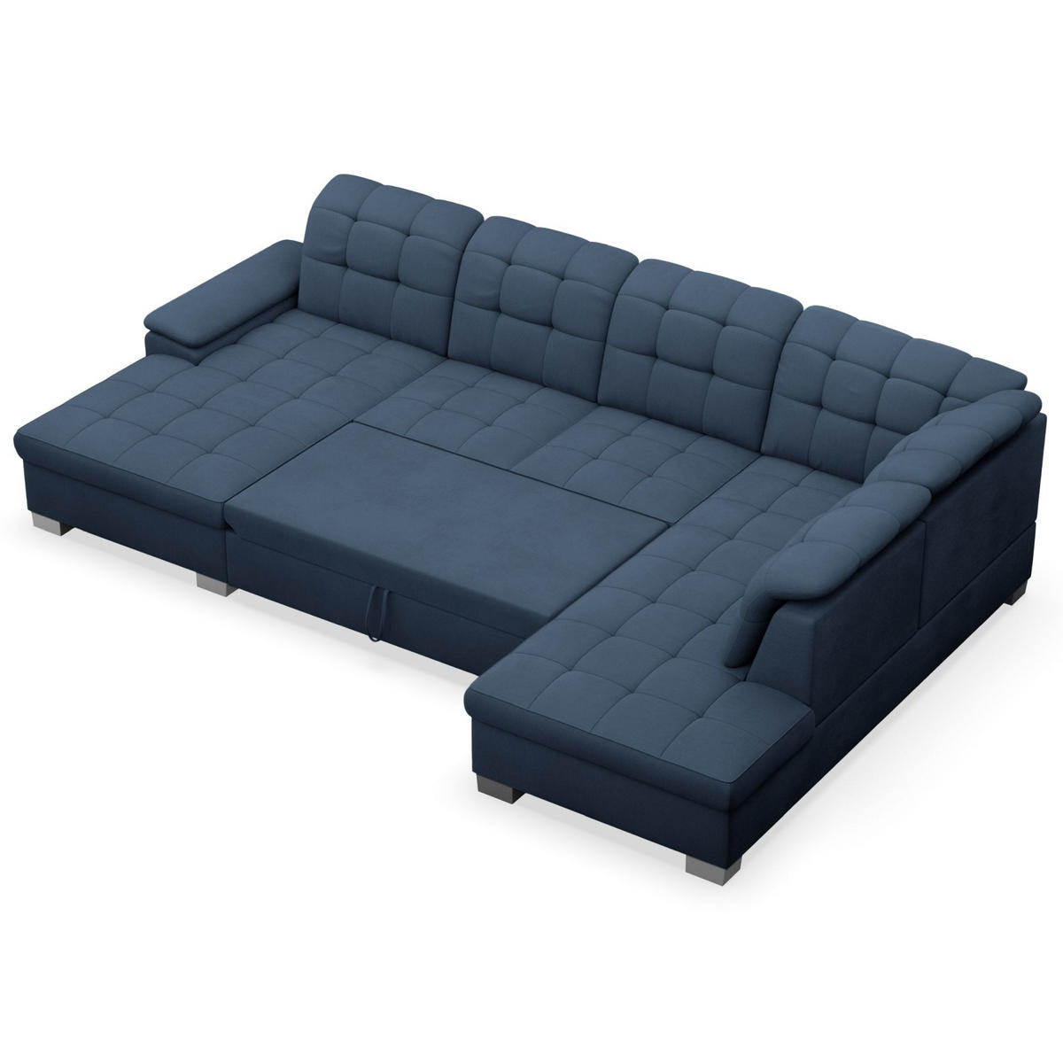 WOHNLANDSCHAFT Jamaal Marineblau linksseitig - Schwarz/Dunkelblau, Textil (330/106/212cm) - Selsey