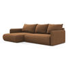 ECKSOFA mit Schlaffunktion Strukturstoff Stoff Orange - Terra cotta/Schwarz, Kunststoff/Textil (148/240cm) - Makamii
