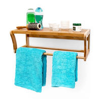 WANDREGAL - Hellbraun, Holz (60/20/25cm) - Relaxdays
