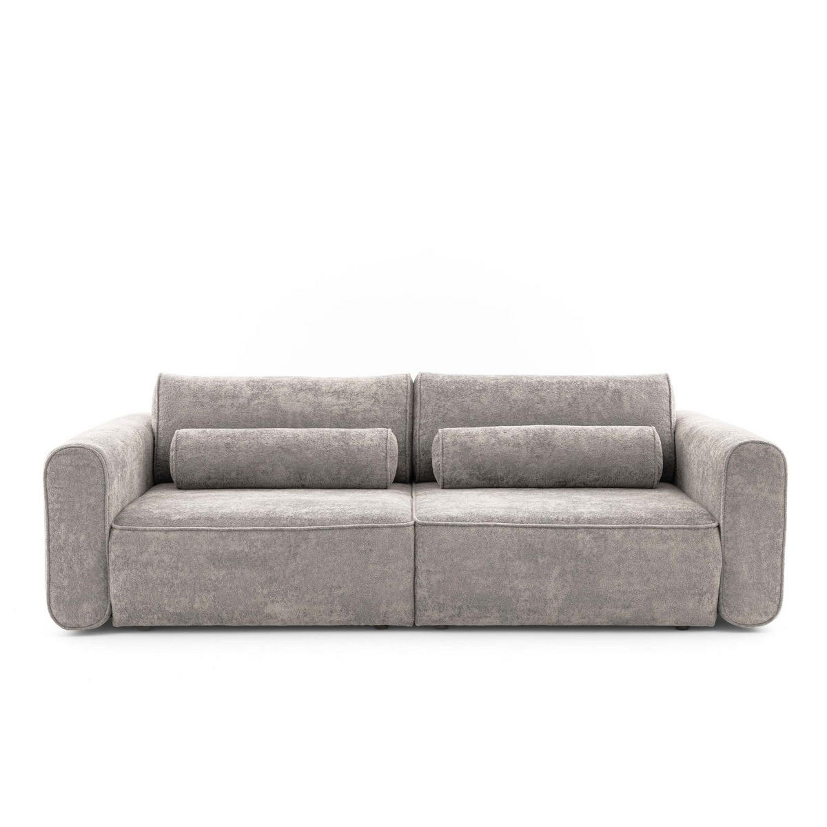 ECKSOFA MOTION mit Schlaffunktion 130x200 Webstoff Hellgrau - Hellgrau/Schwarz, Holz/Textil (250/166cm) - Muffo
