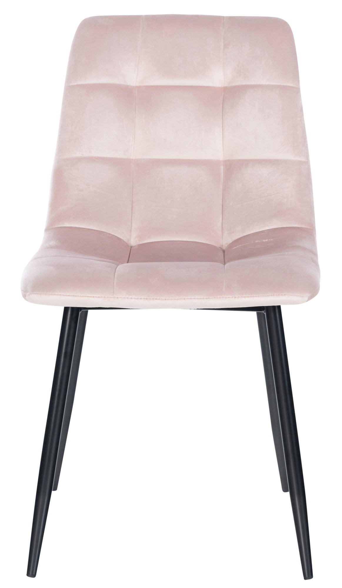 ESSZIMMERSTUHL Atina Samt, Gestell Metall Schwarz Pink - Schwarz/Rosa, Textil/Metall (45/84/55cm) - TPFLiving