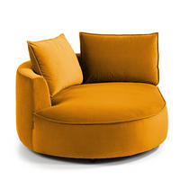 OTTOMANE - modular - Schwarz/Orange, Kunststoff/Textil (126/82/154cm) - home24