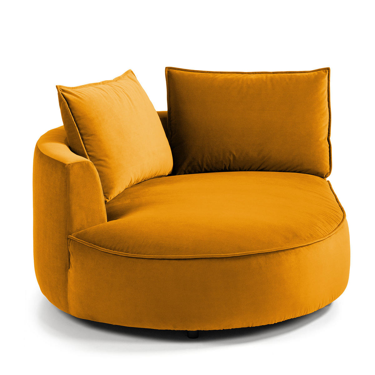 OTTOMANE - modular - Schwarz/Orange, Kunststoff/Textil (126/82/154cm) - home24