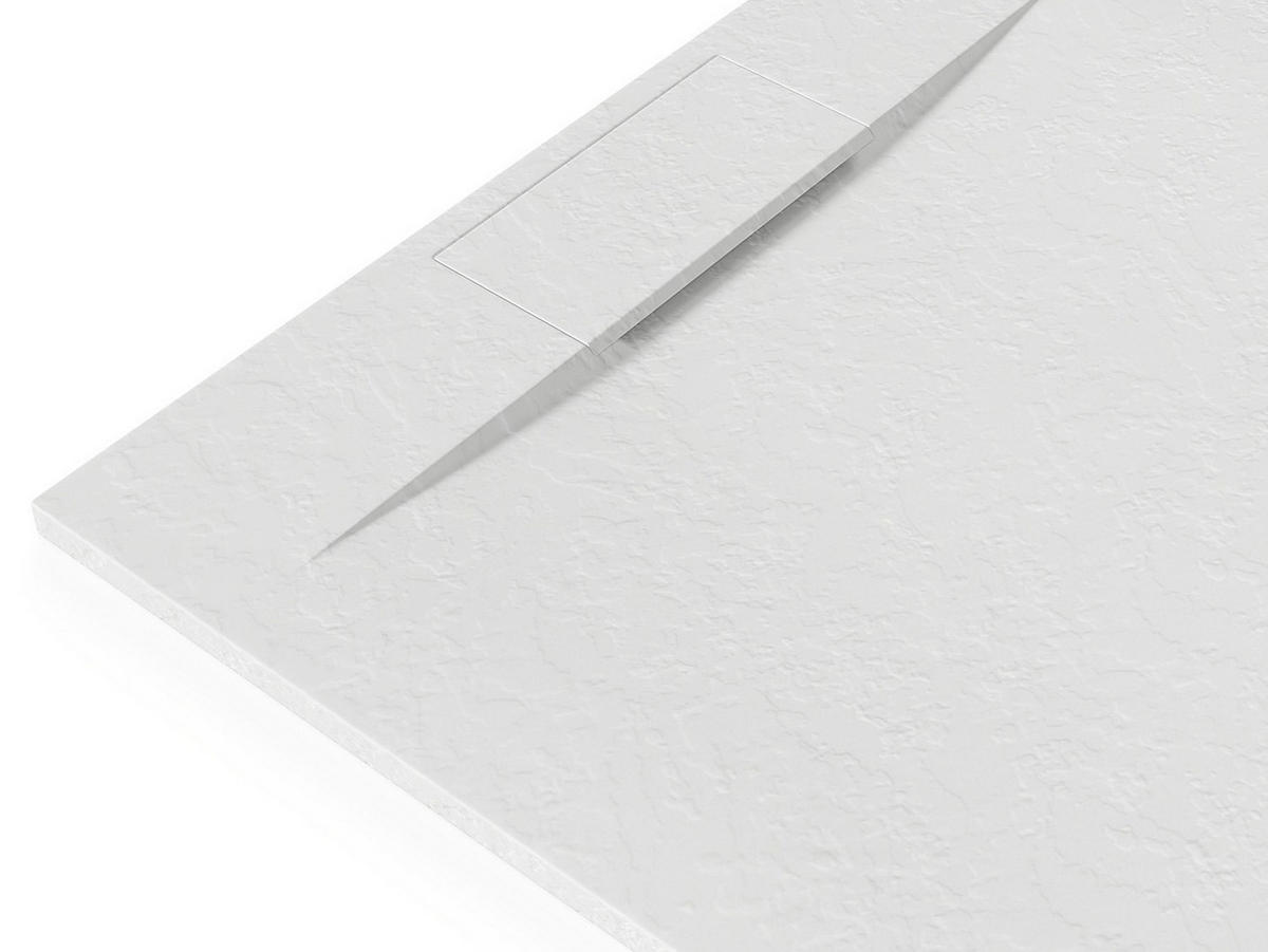 DUSCHWANNE - 120 cm x 80 cm - Harz - Weiß TARPOSA - Weiß, Kunststoff (80cm) - Vente-Unique