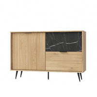SIDEBOARD Luka Holz und Schwarz - Schwarz, Holzwerkstoff (121.4/80/40cm) - Petits-meubles